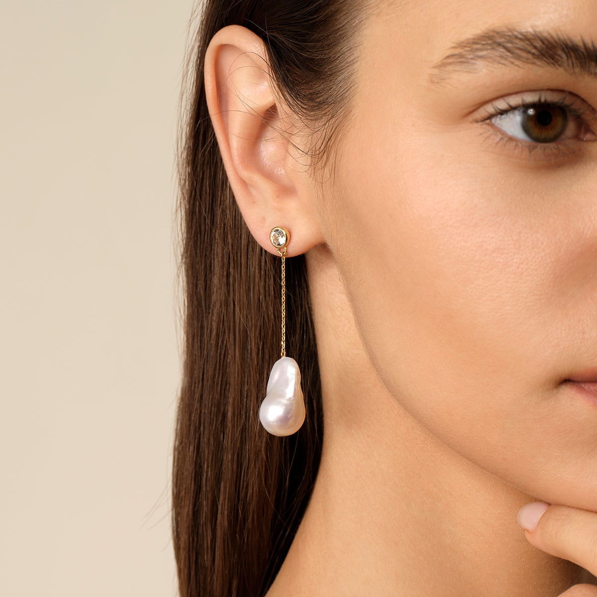 Aura Pearl PLE1144-SY pearl drop earrings everyday styling