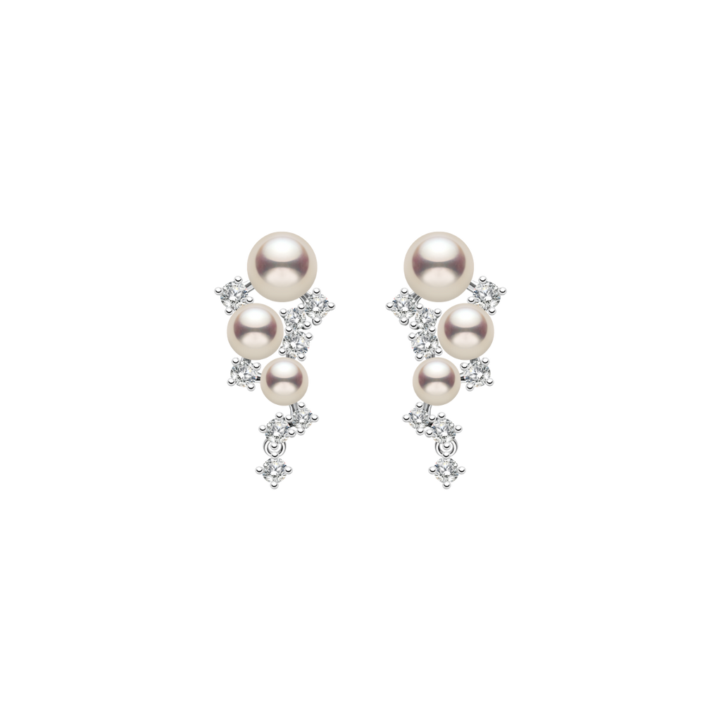 Starlit Cascade Pearl Lab-Grown Diamond Earrings