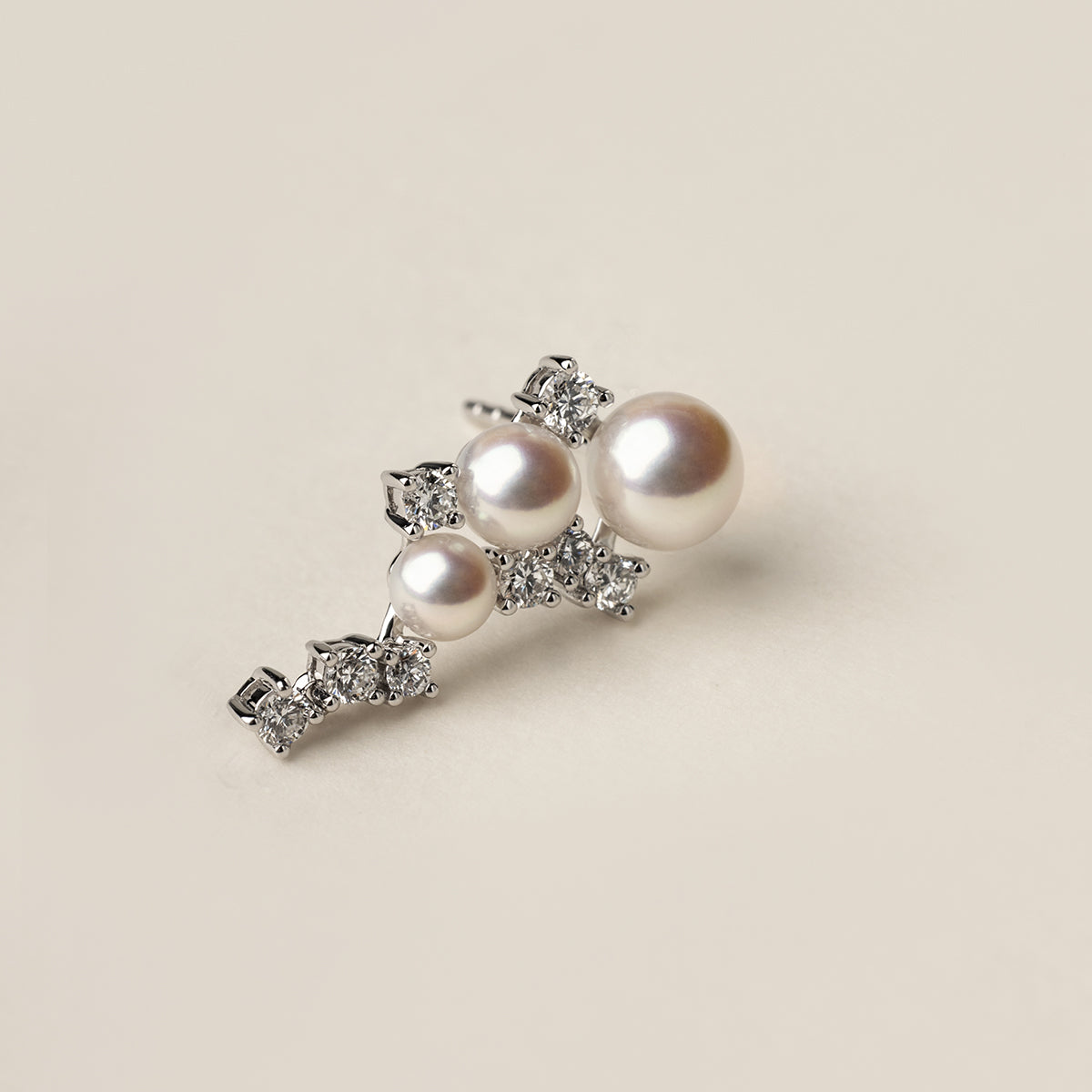 Starlit Cascade Pearl Lab-Grown Diamond Earrings