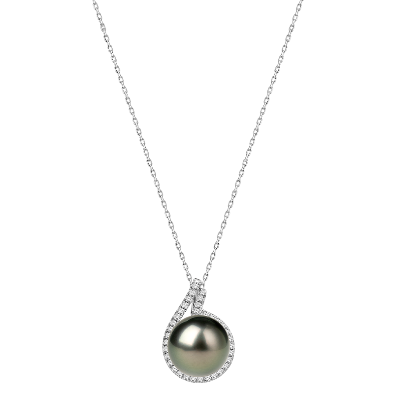 Aura Pearl PLN0101-SW Tahitian pearl pendant necklace detail view