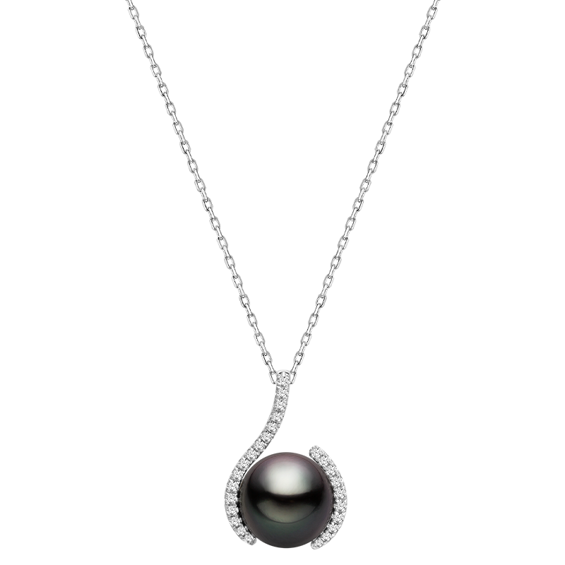 Aura Pearl PLN0341-SW Tahitian pearl pendant necklace detail view