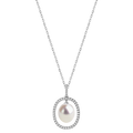 Aura Pearl PLN0379-SW Edison pearl cubic zirconia pendant necklace
