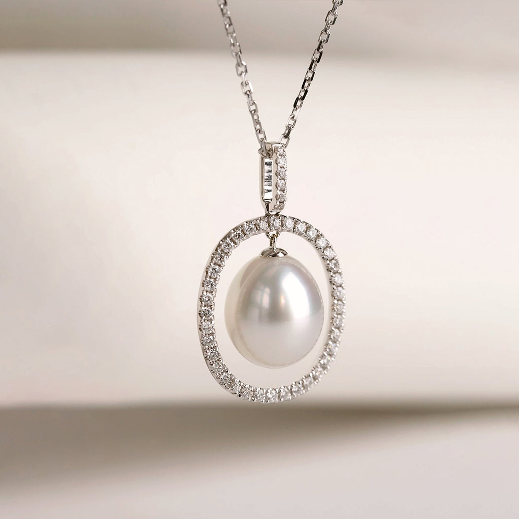 Aura Pearl PLN0379-SW Edison pearl pendant close-up