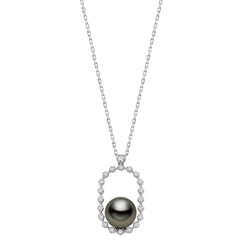 Aura Pearl PLN0884-SW Tahitian pearl pendant necklace detail view