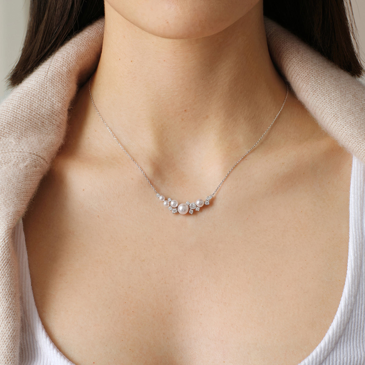 Starlit Flow Freshwater Pearl Necklace