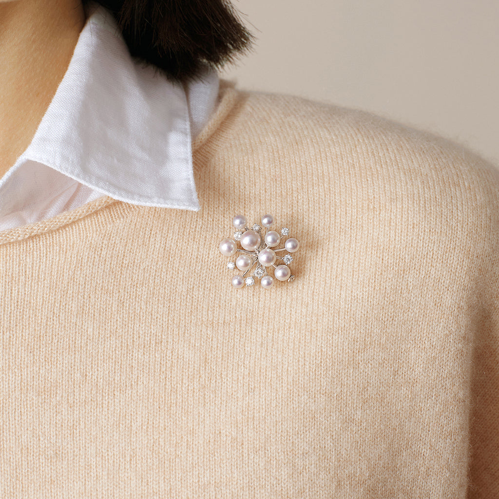 Starburst Pearl Brooch