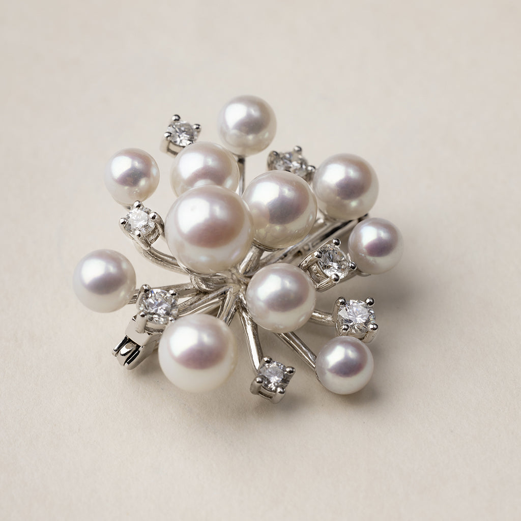 Starburst Pearl Brooch