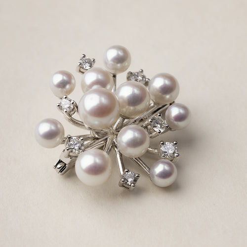 Starburst Pearl Brooch