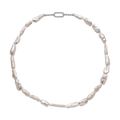 Baroque freshwater pearl strand necklace in 925 sterling silver, front view