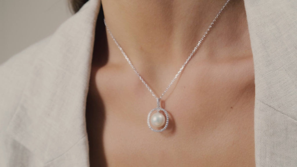 Aura Pearl PLN0379-SW Edison pearl pendant necklace video